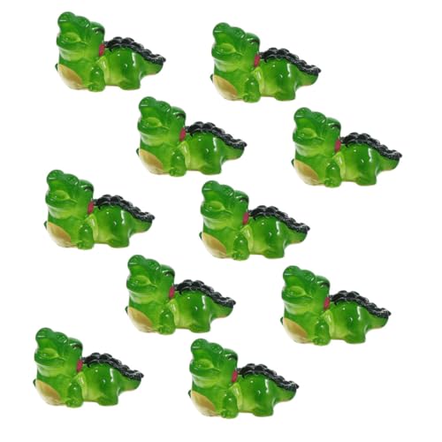 HANABASS 10 Stück Mini-krokodilmodell Winzig Klein Figuren Zahlen Miniatur Ornament Micro Landscape Decor Green Harz von HANABASS
