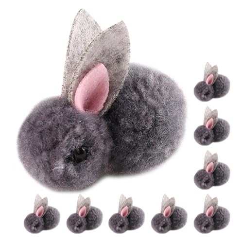 HANABASS 10 Stück Plüsch Häschen Kaninchen Mädchen Bunny pummeluff Kuscheltier The Present Edith Eger weihnachsgeschenk Bekleidungsversorgung DIY-Verzierung Grey von HANABASS