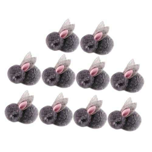 HANABASS 10 Stück Plüsch Häschen shöne bescherung Bunny weihnacjtsgeschenke stirntuch The Present Edith Eger Kleidung Kaninchen Kaninchenmaterial zum Selbermachen kleine Hasenpuppe Grey von HANABASS