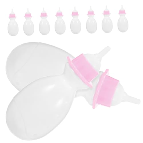 HANABASS 10 Stück Puppenflaschen Teiliges aus Kunststoff für Puppenhaus Realistische Milchflasche für Rollenspiele und Kreative Dekoration von HANABASS