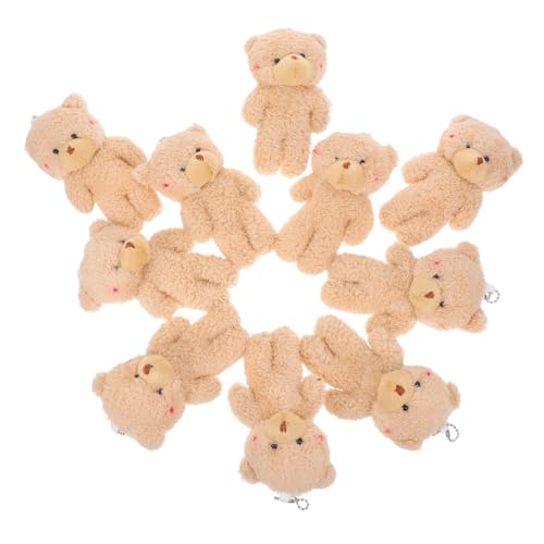 HANABASS 10 Stück Teddybärenschlüsselkette DIY -Stofftier Schlüsselanhänger tragen Tierischer Rucksackanhänger kleine Bärenpuppe Mini-Bärenmasse Bären-Plüschanhänger -Fleece Hellbraun HANABASS 10 Stück Teddybärenschlüsselkette DIY -Stofftier Schlüsselanhänger tragen Tierischer Rucksackanhänger kleine Bärenpuppe Mini-Bärenmasse Bären-Plüschanhänger -Fleece Hellbraun von HANABASS