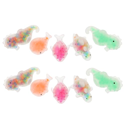HANABASS 10 Stück Teiliges Dinosaurier quetschspielzeug aus Flexiblem TPR Leichtes Hand Sensory Stressreduzierung für Haushalt Glatte Oberfläche Strapazierfähig und Elastisch von HANABASS