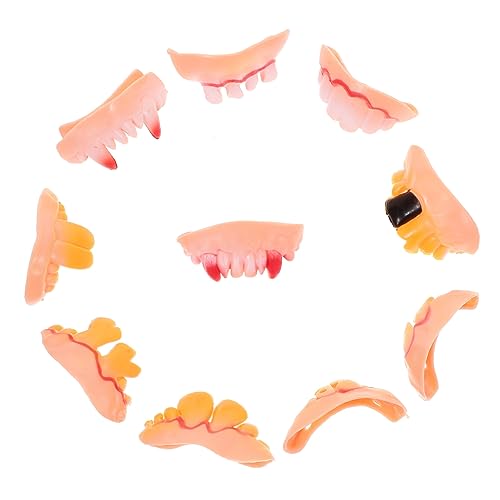 HANABASS 10 Stück Teiliges Halloween Fake Zahnset Lustige Cosplay Zähne für Halloween Partys Requisiten für Kostüme und Horror Events Langlebig und Bequem Tragbar HANABASS 10 Stück Teiliges Halloween Fake Zahnset Lustige Cosplay Zähne für Halloween Partys Requisiten für Kostüme und Horror Events Langlebig und Bequem Tragbar von HANABASS