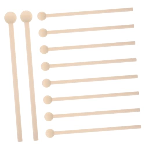 HANABASS 10 Stück Teiliges Holzschlägel für Schlaginstrumente Rundkopf Trommelstöcke für Musikschüler und DIY Projekte für Percussion und Kreative Bastelarbeiten von HANABASS