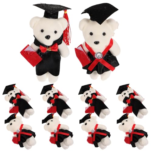HANABASS 10 Stück Teiliges Kleine Abschlussbären Puppen DIY Bärenstrauß Dekoration für Abschlussfeier Süße Plüschornamente für von HANABASS