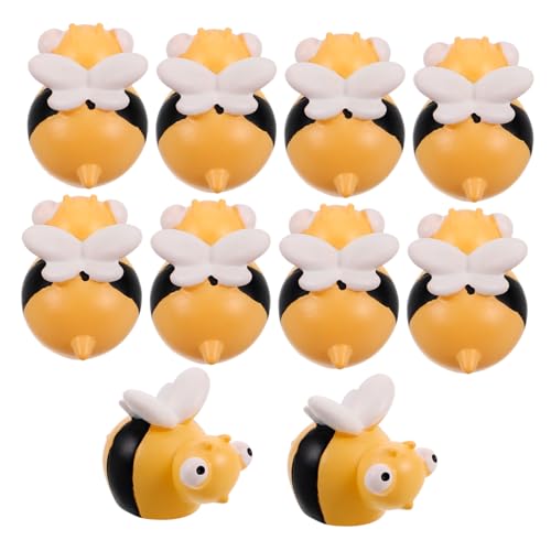 HANABASS 10 Stück Teiliges Mini Harz Bienenfiguren Süße DIY Deko für Feengärten Miniatur Landschaften und Tortenaufsätze Handgefertigte Bienen für Kreative Bastelprojekte und Wohnkultur von HANABASS