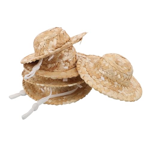 HANABASS 10 Stück Teiliges Mini Strohhüte Handgefertigte Kleine Sombreros mit Kinnband für Puppenhaus DIY Bastelbedarf und Puppendekorationen HANABASS 10 Stück Teiliges Mini Strohhüte Handgefertigte Kleine Sombreros mit Kinnband für Puppenhaus DIY Bastelbedarf und Puppendekorationen von HANABASS