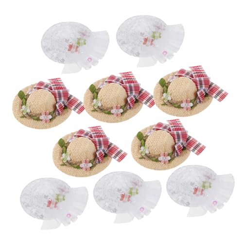 HANABASS 10 Stück Teiliges Mini Strohhut Zarten Spitzenblumen Leichter Langlebiger Handgewebter Bast für DIY-kostümdekorationen Puppen Plüschtierzubehör für Kreative Bastelprojekte und HANABASS 10 Stück Teiliges Mini Strohhut Zarten Spitzenblumen Leichter Langlebiger Handgewebter Bast für DIY-kostümdekorationen Puppen Plüschtierzubehör für Kreative Bastelprojekte und von HANABASS