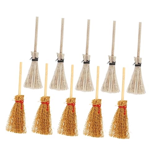 HANABASS 10 Stück Teiliges Miniatur Besen Set Realistische Puppenhaus Zubehör Simulation Brooms Braun und Weiß Mikro Landschaft Deko für Halloween und Mini Haus Szenen HANABASS 10 Stück Teiliges Miniatur Besen Set Realistische Puppenhaus Zubehör Simulation Brooms Braun und Weiß Mikro Landschaft Deko für Halloween und Mini Haus Szenen von HANABASS