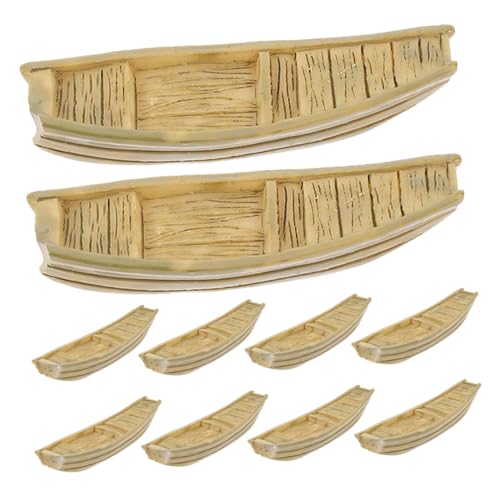 HANABASS 10 Stück Teiliges Miniatur Resin Fischerboot Detailgetreue Langlebige Micro Landschaft Dekoration Leichtes DIY Modell für Garten Puppenhaus und Kreative Bastelideen von HANABASS