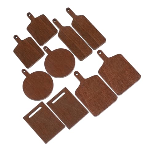 HANABASS 10 Stück Teiliges Miniatur Schneidebrett Set aus Holz Realistische Küchen Dekoration für Puppenhäuser Kreatives Kreativität und Hand Augen Koordination von HANABASS