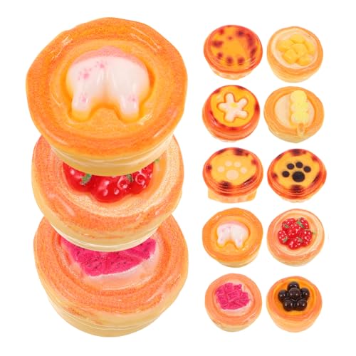 HANABASS 10 Stück Teiliges Miniatur-dessertset Miniatur-Eier-Tart-deko Mini DIY Miniaturküche Puppenhaus Zubehör für Kreatives Basteln und Fantasievolles Rollenspiel von HANABASS