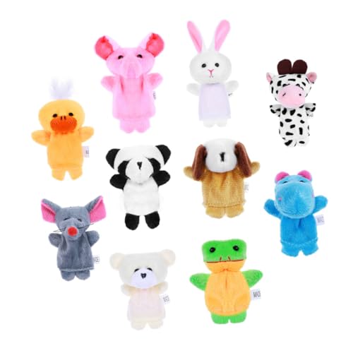 HANABASS 10 Stück Teiliges Niedliche Fingerpuppen aus Plüsch mit Tiermotiven Sichere Handpuppen für Junge Mädchen und Kleinkinder für Geschichtenerzählen Rollenspiele und Eltern Junge von HANABASS