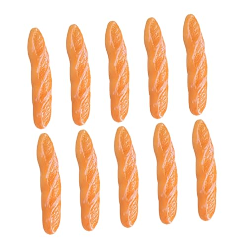 HANABASS 10 Stück Teiliges Simuliertes Baguette aus Resin Realistische Miniatur Deko für Puppenhaus Fotorequisite und Bäckerei Schaufenster Langlebig und Sicher für Mini Bäckerei Szenen von HANABASS