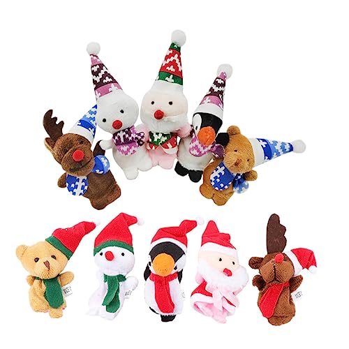 HANABASS 10 Stück Teiliges Tragbare Niedliche Fingerpuppen aus Weihnachtsfiguren und für Kinderspaß Kreatives Storytelling und Eltern Bindung zu Weihnachten von HANABASS