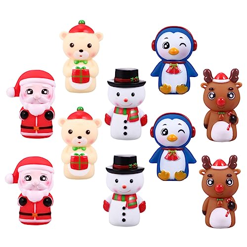 HANABASS 10 Stück Teiliges Weihnachts Fingerpuppen aus Weichem PVC Sichere Handpuppen für Eltern für Rollenspiele Geschichten Erzählen der Kommunikation und Kreativität Perfektes für von HANABASS