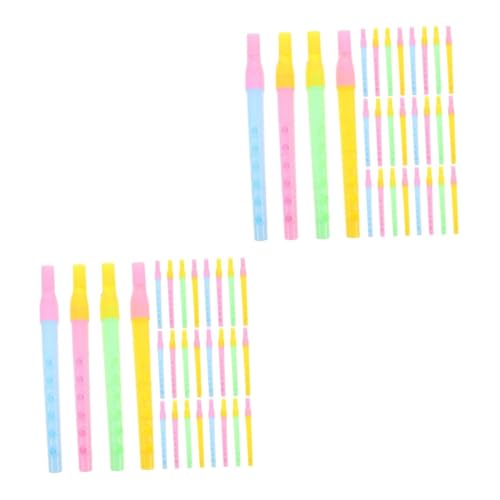 HANABASS 100 Stck. Teiliges Blockflöten Bunte Transparente Flöten Anfänger Musikinstrumente für Jungen und Mädchen mit Klarem Hellem und Langlebiger Bauweise von HANABASS