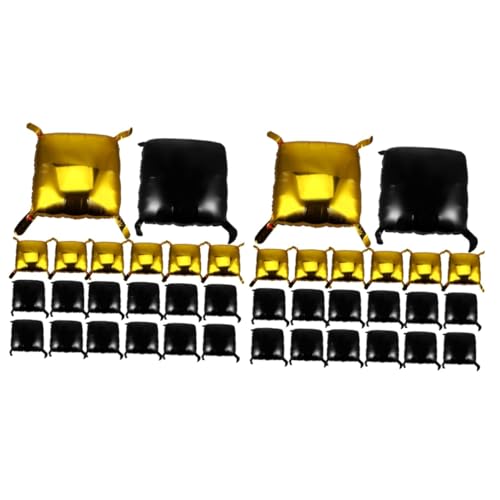 HANABASS 100 Stck. Teiliges Quadratisches Folienballon Doppelseitig Gold und Schwarz Stabile Langlebige Partydeko mit Bindebändern Vielseitig für Wand Tür Decke Festliche Atmosphäre von HANABASS
