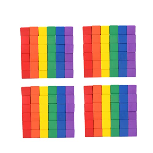 HANABASS 100 Stück Bunte Holzbausteine DIY Würfel für Kreative Bastelprojekte Material für Erwachsene Fördert Geschicklichkeit und Kreativität von HANABASS