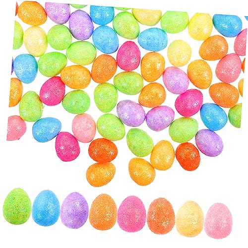 HANABASS 100 Stück Bunte Schaumstoff Eier Leichte Ostern Dekoration Realistische Eier Glitzernde Festtags Deko für Basteln Party und Frühlingsdeko HANABASS 100 Stück Bunte Schaumstoff Eier Leichte Ostern Dekoration Realistische Eier Glitzernde Festtags Deko für Basteln Party und Frühlingsdeko von HANABASS