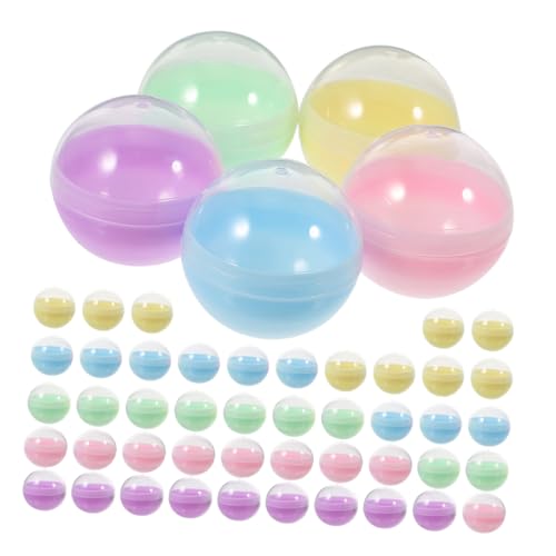 HANABASS 100 Stück Halbtransparente Bunte Kunststoffkugeln Befüllbare Runde Kapseln für Verkaufsautomaten DIY Bastelbehälter als Preise und Aufbewahrungsspielzeug von HANABASS