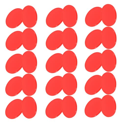 HANABASS 100 Stück Kunststoff Lernmarkierungen Kleine Runde Spielchips Tragbare Zählmarken für Lernspiele und Unterrichtshilfen Rot von HANABASS