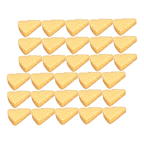 HANABASS 100 Stück Mini-Harz-käse Miniatur-käsemodell Mini-küchenkäse Mach Es Mini Minis Küche Miniatur-käse- Entzückender Miniaturkäse Mini-käsemodelle Puppenhauskäse Yellow Plastik von HANABASS