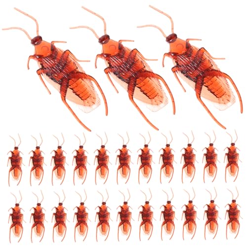 HANABASS 100 Stück Realistische Fake Kakerlaken Kunststoff Halloween Trickspielzeug Stabile Party Deko Simulation Scherzartikel für Gruselige Streiche von HANABASS