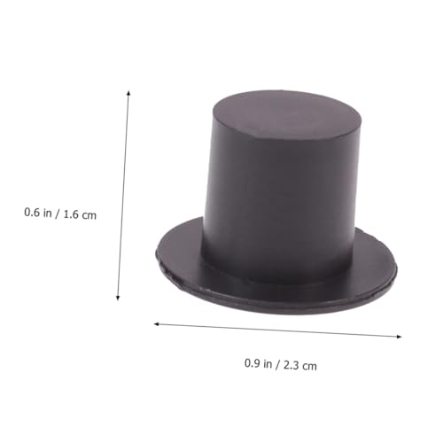 HANABASS 100 Stück Teiliges Mini Clownhut aus Schwarzem Kunststoff Kleine und Große Minihüte für DIY Basteln Weihnachtsdeko Kreative Handwerksmaterialien und Geschenkzubehör von HANABASS