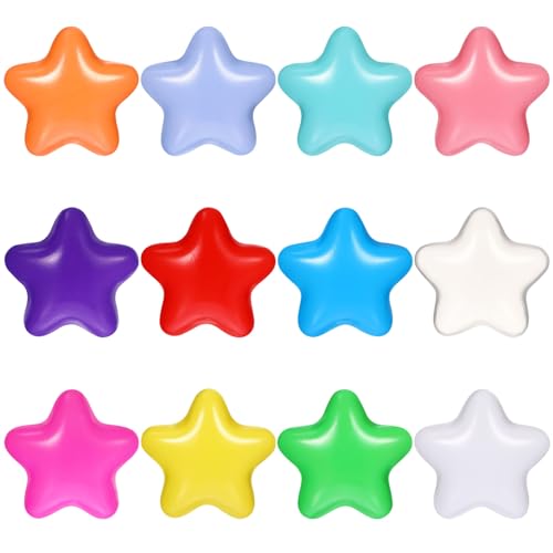 HANABASS 100Stücke Kreative Sternförmige Ozeanbälle Crush für Spielplätze und Pools Sicher und Farbenfroh Fördert Hand Augen Koordination und Griffstärke von HANABASS