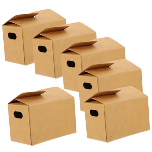 HANABASS 10Er-Box Mini-Hausdekoration für kinderspielzeug Pappkarton Dekoration Pappkarton winziges Figurendekor lustige gartendeko Kraftpapier Brown von HANABASS
