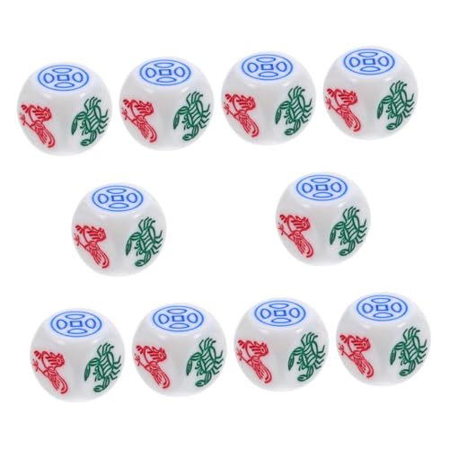 HANABASS 10Er Set Farbwürfel Partywürfel Mini-Würfel Spiel für Vintage-Würfel-Stütze mehrseitige Würfel Vintage Würfel traditionelle chinesische Würfel Abs Weiß HANABASS 10Er Set Farbwürfel Partywürfel Mini-Würfel Spiel für Vintage-Würfel-Stütze mehrseitige Würfel Vintage Würfel traditionelle chinesische Würfel Abs Weiß von HANABASS