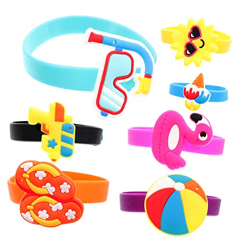 HANABASS 10St Hawaiianisches Armband Silikonarmbänder für Kinder Geburtstagsfeier begünstigt Geschenk Spielzeug Freundschaftsarmbänder Party-Armbanddekore Partyarmband aus Silikon Karikatur von HANABASS
