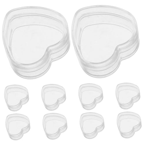 HANABASS 10Stücke Mini Aufbewahrungsboxen Herzform für Puppenhaus Transparente Schmuckschatullen Zubehör für DIY Rollenspiele und Kreative Miniaturwelten HANABASS 10Stücke Mini Aufbewahrungsboxen Herzform für Puppenhaus Transparente Schmuckschatullen Zubehör für DIY Rollenspiele und Kreative Miniaturwelten von HANABASS