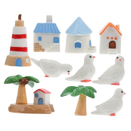 HANABASS 10Stücke Teiliges Miniatur Strandornamente aus Harz für Puppenhaus Dekoration Mikro Landschaftszubehör Langlebig für Kreative Strandprojekte von HANABASS