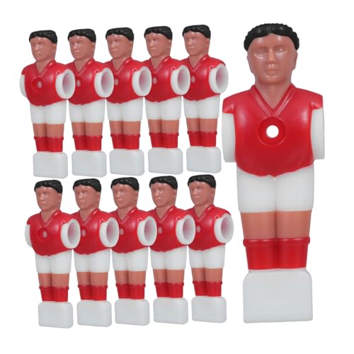 HANABASS 11 Stück Tischfußballspieler Fußballfiguren Ersatzteile für Tischfußball Fußballstatue klein gebogen Kickerspieler-Statue Desktop-Football-Männer Umweltfreundlicher Kunststoff rot von HANABASS