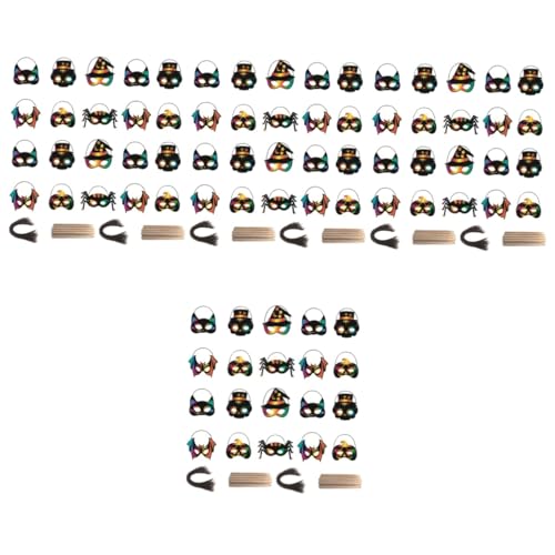 HANABASS 112 Stück Teiliges Diy Halloween Kratzmasken Bastelset Bunte Tiermasken zum Selbstgestalten Halloween Partybedarf für Erwachsene Kreatives Bastelspiel für Festtage von HANABASS