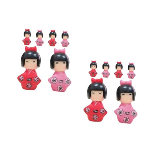 HANABASS 12 Stck. Miniatur Kimono Puppen Japanischer Stil Traditionelle Dekofiguren für Heim und Tischlandschaft Elegante Flexible Anordnung für Schreibtisch und Innenräume von HANABASS