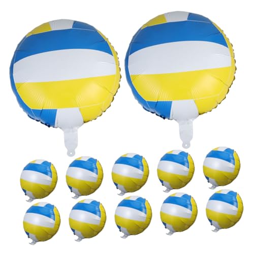 HANABASS 12 Stück Aluminiumfolienvolleyballballon Zubehör Für Volleyball-geburtstagsfeiern Luftballons Aus Aluminiumfolie Sportballons Sportpartyzubehör Dekorative Luftballons von HANABASS