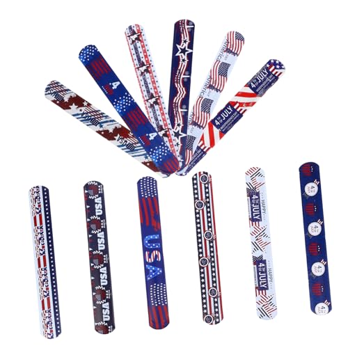 HANABASS 12 Stück Flaggen -Armbandspielzeug Schlagarmbänder für Unabhängigkeitstag-Armbänder Party Gefälligkeiten Slap -Armband Kinderspielzeug Tag der Unabhängigkeit Armband PVC HANABASS 12 Stück Flaggen -Armbandspielzeug Schlagarmbänder für Unabhängigkeitstag-Armbänder Party Gefälligkeiten Slap -Armband Kinderspielzeug Tag der Unabhängigkeit Armband PVC von HANABASS