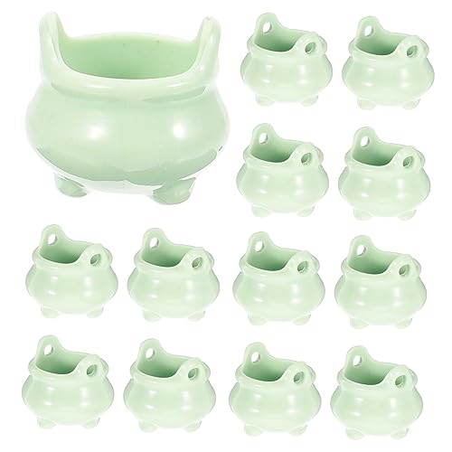 HANABASS 12 Stück Hexenkesselspielzeug Halloween Witch Decor klein Halloween Wohnkultur Mini-Kesselkessel Miniaturhauszubehör Miniaturen Dollhouse Ofen Halloween Miniaturszene Plastik von HANABASS