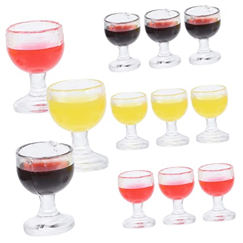 HANABASS 12 Stück Kleiner Weinbecher Spielzeug für Puppenhäuser Puppenzubehör Kinder Spielzeug Miniatur Weingläser Dekoration von HANABASS