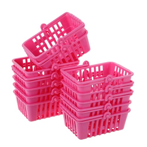 HANABASS 12 Stück Mini -Einkaufskorbsspielzeug Körbe für Wagen klein mit Einkaufskorb Prop Einkaufskorb-Modell Mini-Einkaufskorb Puppenhaus-Miniaturartikel Miniaturen Handkorb Plastik Rosa HANABASS 12 Stück Mini -Einkaufskorbsspielzeug Körbe für Wagen klein mit Einkaufskorb Prop Einkaufskorb-Modell Mini-Einkaufskorb Puppenhaus-Miniaturartikel Miniaturen Handkorb Plastik Rosa von HANABASS