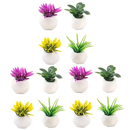 HANABASS 12 Stück Mini Pflanzenmodell Künstlicher Mini Zaun Für Mikro Landschaft Blumenpflanzen Blumen Kunstblumen Kleine Gärten Topfpflanzen Mikro Landschaftszubehör von HANABASS