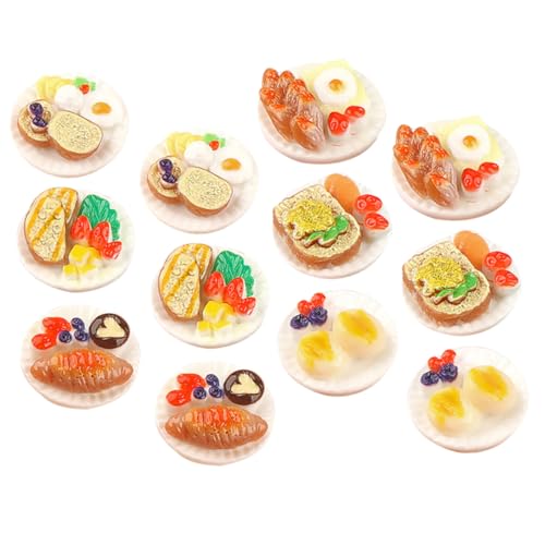 HANABASS 12 Stück Miniatur Lebensmittel Modelle Teiliges Lebensechte Snacks für Puppenhäuser Dekoration und Rollenspiele Leichtes Bruchsicheres Zubehör für Kreative Spiele und Fotografie von HANABASS