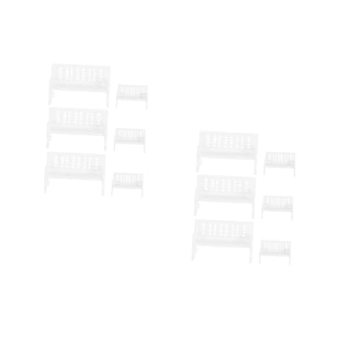 HANABASS 12 Stück Miniatur Puppenhausmöbel Teiliges Kunststoff Stuhl Realistische Parkbänke für Feengarten Langlebige Miniatur Deko Vielseitig für Wohnzimmereinrichtung und von HANABASS