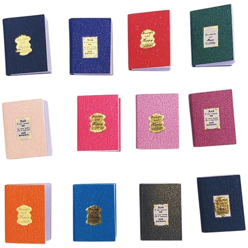 HANABASS 12 Stück Minibücher schmücken Book Buch Chaps библия fleabag The Scriptures Zubehör für Puppenhäuser Puppenhausverzierung Miniaturen Miniaturbücher schmücken Papier von HANABASS