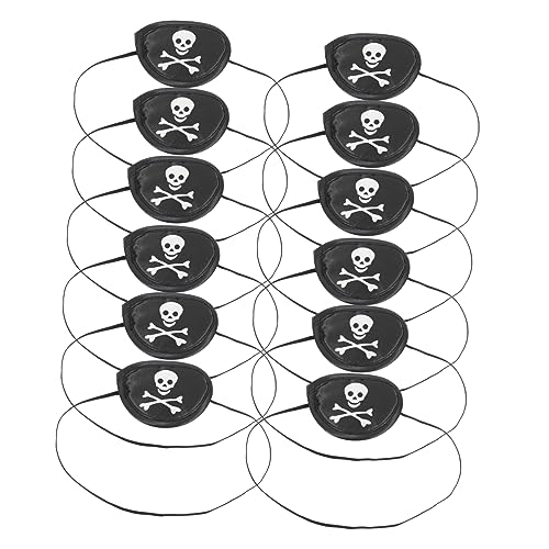 HANABASS 12 Stück Piraten Augenklappen mit Muster Kreative Augenmaske für Halloween Karneval und Piratenpartys Zubehör für Erwachsene HANABASS 12 Stück Piraten Augenklappen mit Muster Kreative Augenmaske für Halloween Karneval und Piratenpartys Zubehör für Erwachsene von HANABASS
