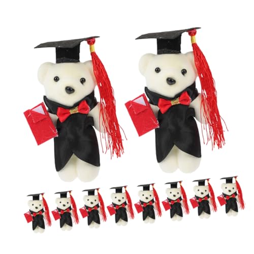 HANABASS 12 Stück Puppenstraußmaterial Abschluss Stofftiere Abschlussspielzeug Abschluss Stofftier Bär High-School-Abschlussbär Abschlussfeier Bärenpuppen Abschlussbär-Plüschmasse Polyester von HANABASS