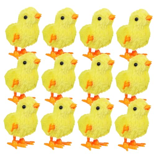 HANABASS 12 Stück Teiliges Aufziehbare Plüschküken Kleine Hüpfende Küken aus Weichem Material Buntes Hühnerspielzeug für Partygeschenk und Interaktives HANABASS 12 Stück Teiliges Aufziehbare Plüschküken Kleine Hüpfende Küken aus Weichem Material Buntes Hühnerspielzeug für Partygeschenk und Interaktives von HANABASS